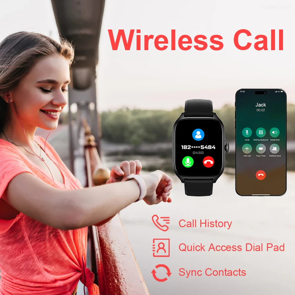 H9 Smartwatch with 2.01'' HD Display – Bluetooth Calling, Message Preview, Fitness Tracking, Weather Updates, Customizable Watch Faces