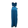 CM.YAYA Women's Set Strapless Crop Top + Ruched Split Tassel Long