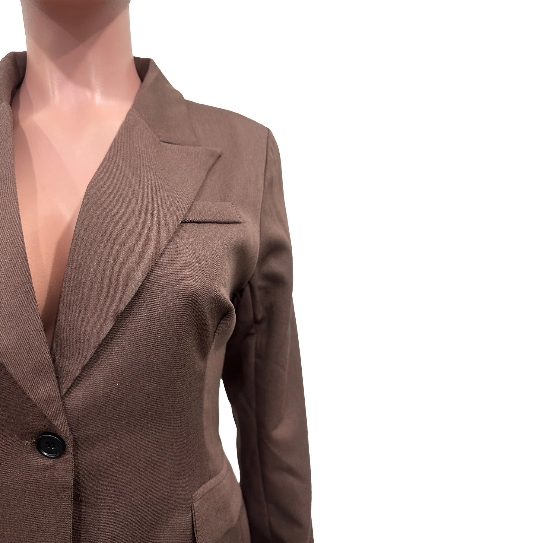 CM.YAYA Women's Set Full Sleeve Button Blazer + Skirts Suit