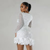 2025 Long Sleeve V Neck Transparent Club Dress Sexy Glittering