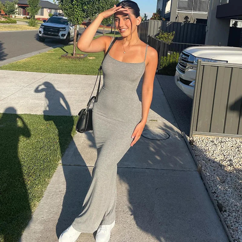 2025 Summer Dresses For Women Sexy Spaghetti Strap Black Long Dress