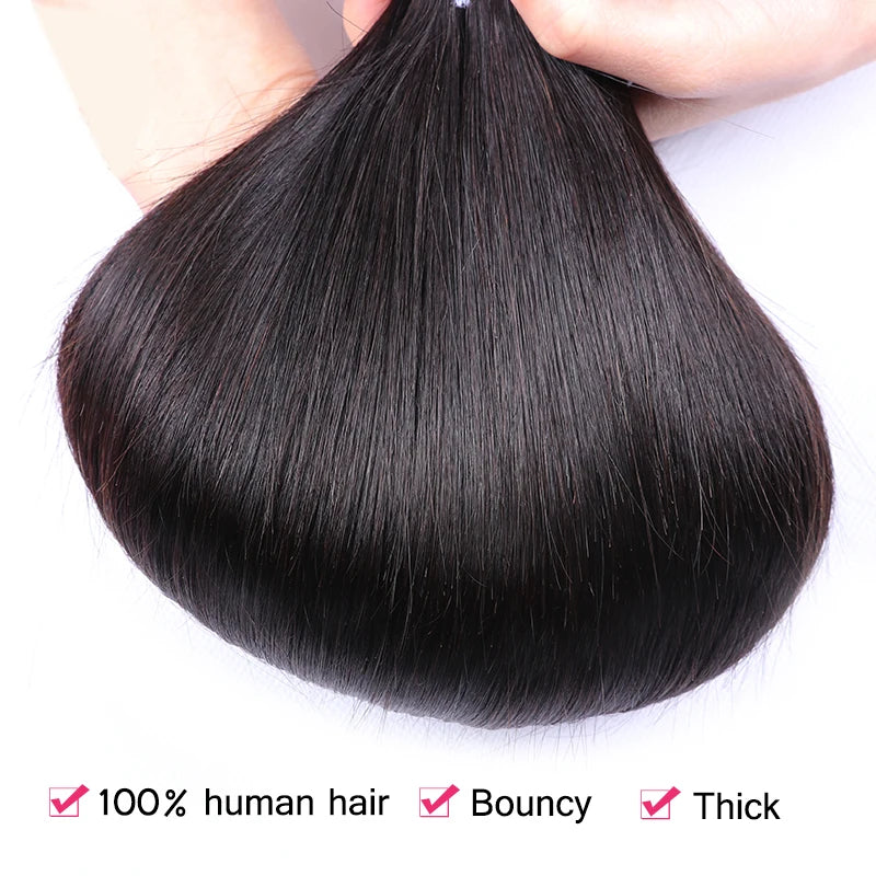 10-36inch Brazilian Straight Human Hair Bundles Natural Color Remy Hair