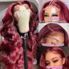 200% Body Wave Wig Burgundy 99J Lace Front Wig 13x4 13x6 HD Lace Frontal Wig