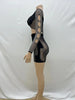 Women 2 Piece Set Print Patchwork  Sexy Rhinestone