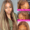 4/27 Highlight Wig Human Hair Honey Blonde Colored Straight 13x4 HD Frontal Human