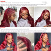 200% Body Wave Wig Burgundy 99J Lace Front Wig 13x4 13x6 HD Lace Frontal Wig