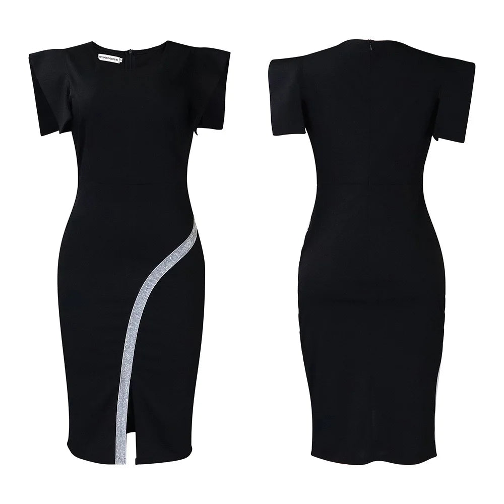 Elegant Dresses for Woman 2025 O Neck Short Sleeve Sheath Package