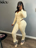 kliou Casual Sporty 2 Piece Set Women Concise Irregular Full Sleeve