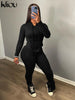 kliou Casual Sporty 2 Piece Set Women Concise Irregular Full Sleeve