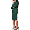 CM.YAYA Women's Set Full Sleeve Button Blazer + Skirts Suit