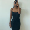 2025 Summer Dresses For Women Sexy Spaghetti Strap Black Long Dress