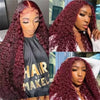 200% 99J Burgundy Deep Wave 13x6 HD Lace Frontal Human Hair Wig