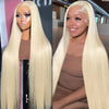 200 Density 36Inch HD Transparent 613 Blonde Straight 13x4 13x6 Lace Front Human