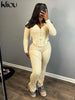 kliou Casual Sporty 2 Piece Set Women Concise Irregular Full Sleeve
