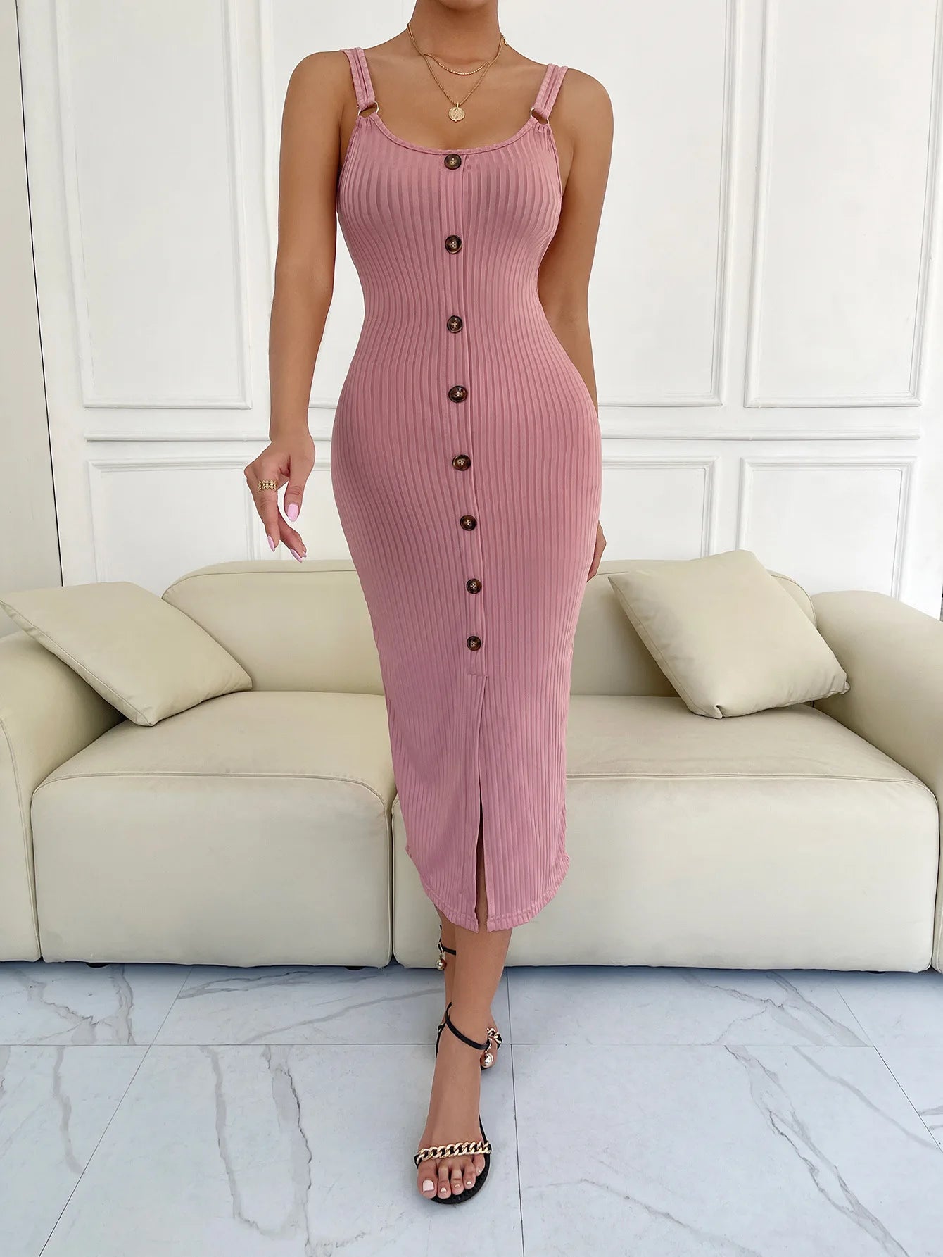 2025Summer European And American Suspender Dress Slim And Sexy