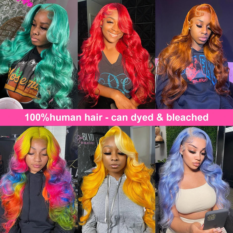 HD Transparent Blonde Body 13x4 13x6 Lace Front Human Hair Wigs