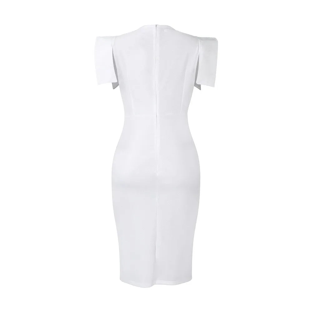 Elegant Dresses for Woman 2025 O Neck Short Sleeve Sheath Package