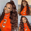 30 36 Inch 220 Density Chocolate Brown Body Wave 13x4 Lace Front Human