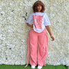 2 Pieces Women's Sets 2025 Spring Summer Pocket Pullover Suit Short Sleeve