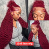 200% 99J Burgundy Deep Wave 13x6 HD Lace Frontal Human Hair Wig