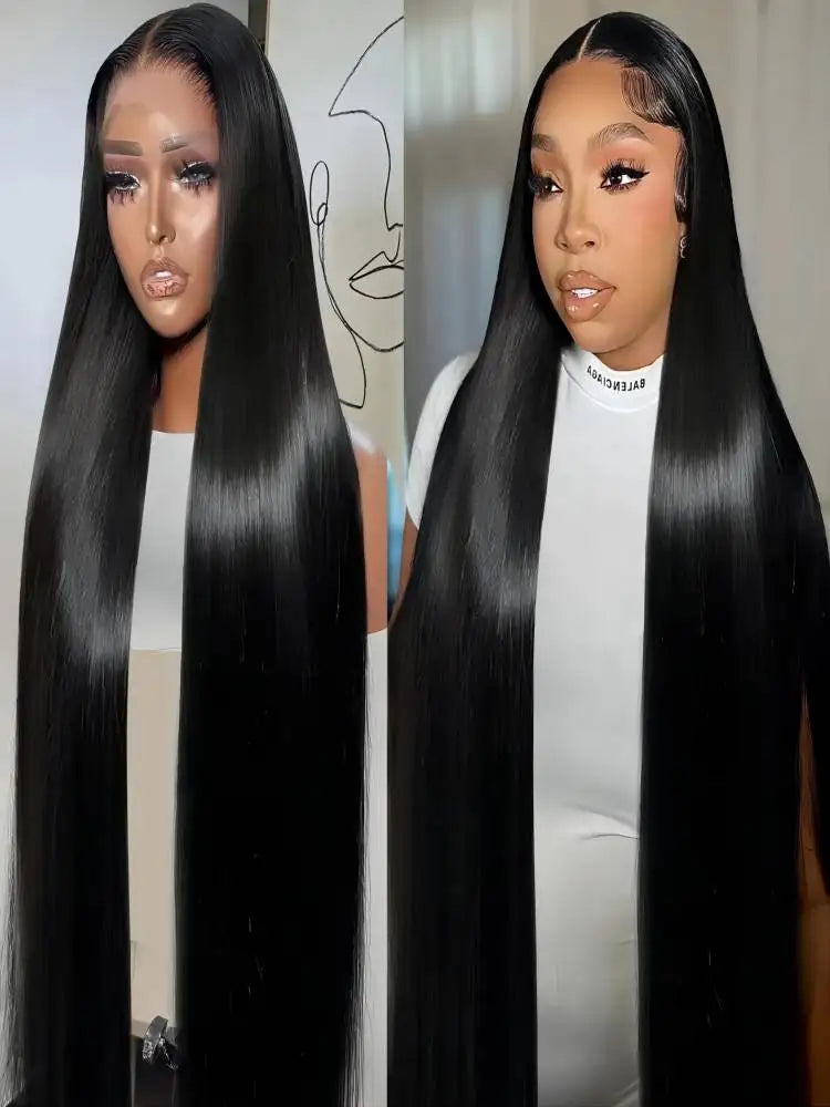 46 50 Inch 13x4 13x6 HD Transparent Bone Straight Lace Front Wigs