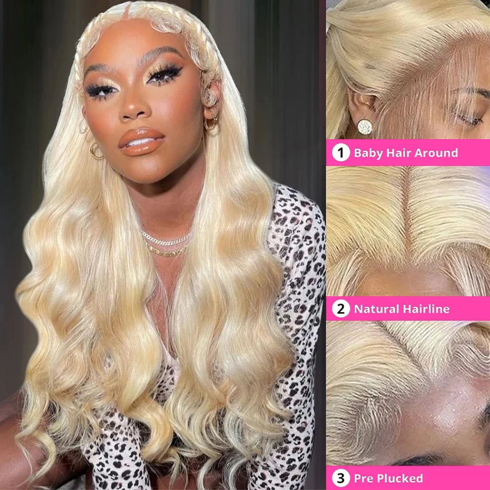 HD Transparent Blonde Body 13x4 13x6 Lace Front Human Hair Wigs