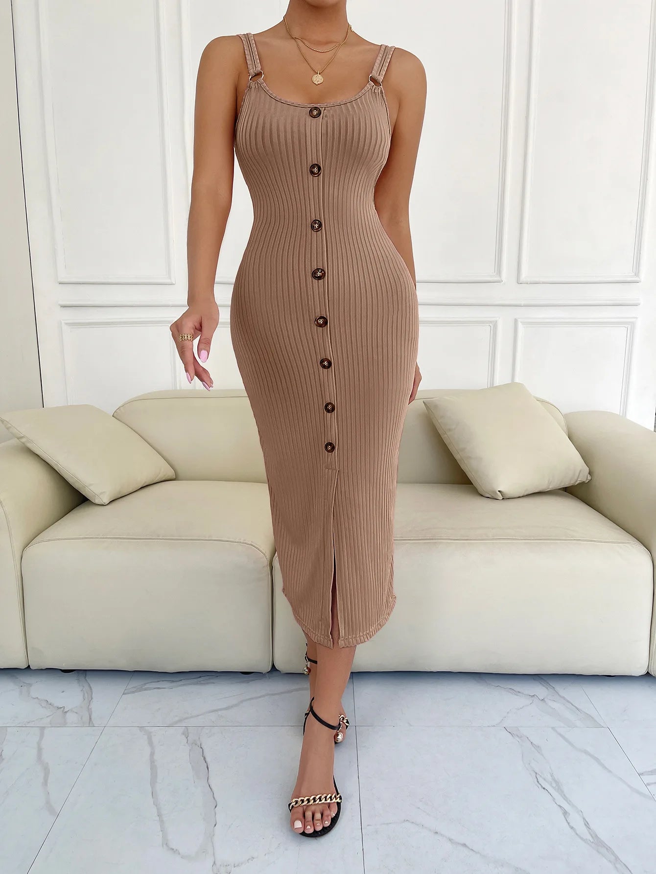 2025Summer European And American Suspender Dress Slim And Sexy