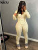 kliou Casual Sporty 2 Piece Set Women Concise Irregular Full Sleeve