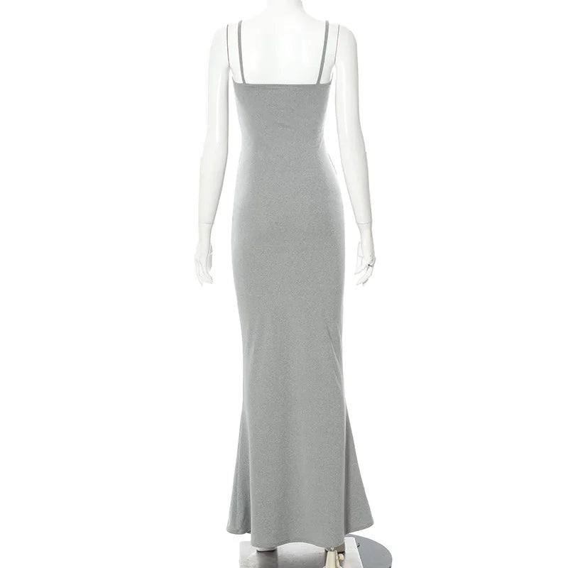 2025 Summer Dresses For Women Sexy Spaghetti Strap Black Long Dress