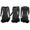2025 Long Sleeve V Neck Transparent Club Dress Sexy Glittering