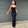 2025 Summer Dresses For Women Sexy Spaghetti Strap Black Long Dress