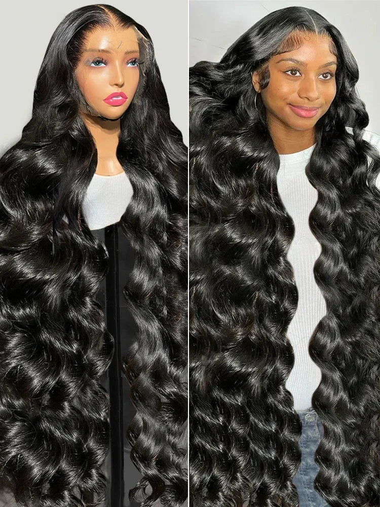 48 52 Inch 250 Density Frontal Wig For Black Women Brazilian Body Wave Lace