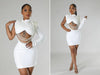 CM.YAYA Women Full Sleeve Elegant O-neck Mini Dress