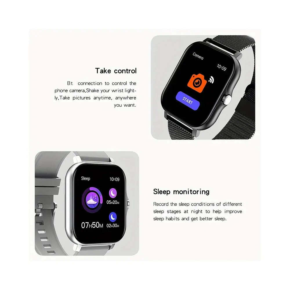 "2023 Smart Watch with 1.44'' Color Display | Bluetooth Calling, Blood Oxygen & Pressure Monitor | Compatible with Android | Unisex Fitness Tracker\