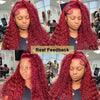 200% 99J Burgundy Deep Wave 13x6 HD Lace Frontal Human Hair Wig