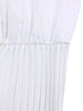 White Pleated Dress Women V Neck Full Sleeve Dresses