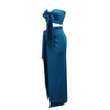 CM.YAYA Women's Set Strapless Crop Top + Ruched Split Tassel Long