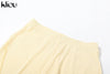 kliou Casual Sporty 2 Piece Set Women Concise Irregular Full Sleeve