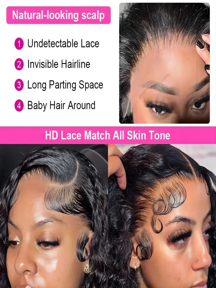 50 Inch Deep Wave 13x6 13x4 HD Lace Front Human Hair Wig
