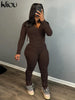 kliou Casual Sporty 2 Piece Set Women Concise Irregular Full Sleeve