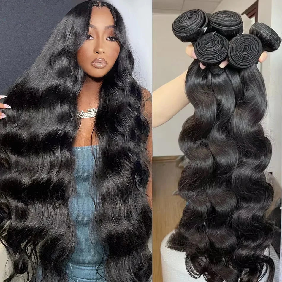 38 40 Inch Body Wave 3 4 Bundles Brazilian Remy 100% Unprocessed Human Hair