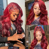 200% Body Wave Wig Burgundy 99J Lace Front Wig 13x4 13x6 HD Lace Frontal Wig