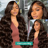 30 36 Inch 220 Density Chocolate Brown Body Wave 13x4 Lace Front Human