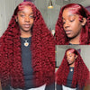 200% 99J Burgundy Deep Wave 13x6 HD Lace Frontal Human Hair Wig