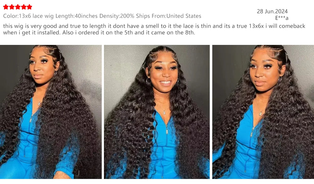50 Inch Deep Wave 13x6 13x4 HD Lace Front Human Hair Wig
