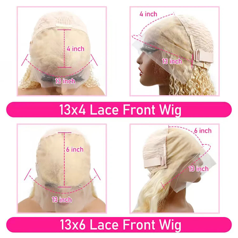 HD Transparent Blonde Body 13x4 13x6 Lace Front Human Hair Wigs