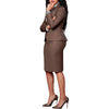 CM.YAYA Women's Set Full Sleeve Button Blazer + Skirts Suit