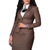 CM.YAYA Women's Set Full Sleeve Button Blazer + Skirts Suit