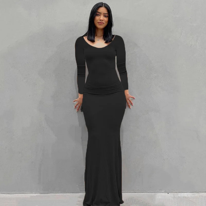 2025 Summer Dresses For Women Sexy Spaghetti Strap Black Long Dress