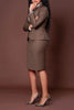 CM.YAYA Women's Set Full Sleeve Button Blazer + Skirts Suit